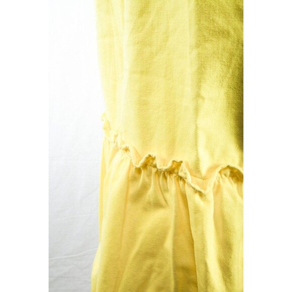 Vtg Handmade Bright Yellow Dress Made In Tlaquepaque Mexico Short Sleeve Heavy M - Picture 3 of 10